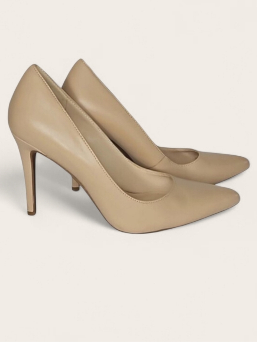 Nine West Finlay9xo Classic Leather Nude Beige 6 Heel New